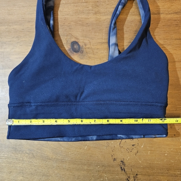 Lululemon Soulcycle Navy Blue Diamond Dye Reversible Align Bra Crop Tank Sz 6 - Picture 6 of 9